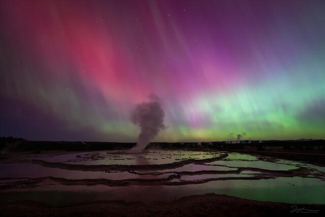 Aurora Borealis in Yellowstone National Park
