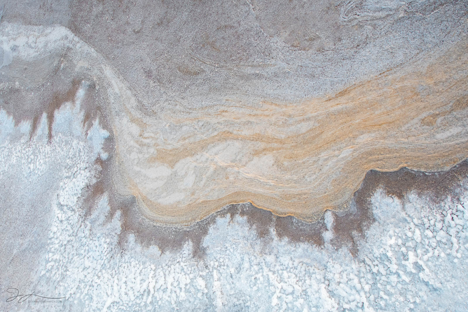Desert Tide Deposits on the desert floor resemble a seashore with an incoming "wave."