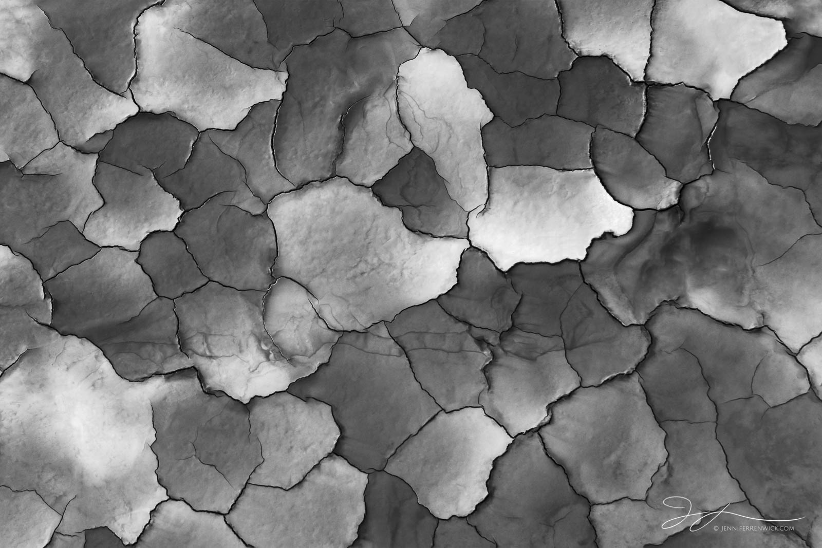 Smooth, small mud tiles make up a part of a desert playa.  This image is part of my "Desert Textures" photo project. You see...