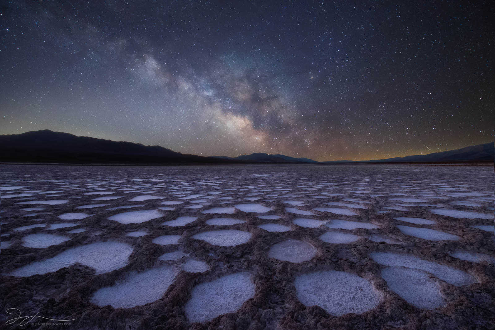 Playa Celestial The Milky Way shines over alien formations in a playa in Death Valley National Park.