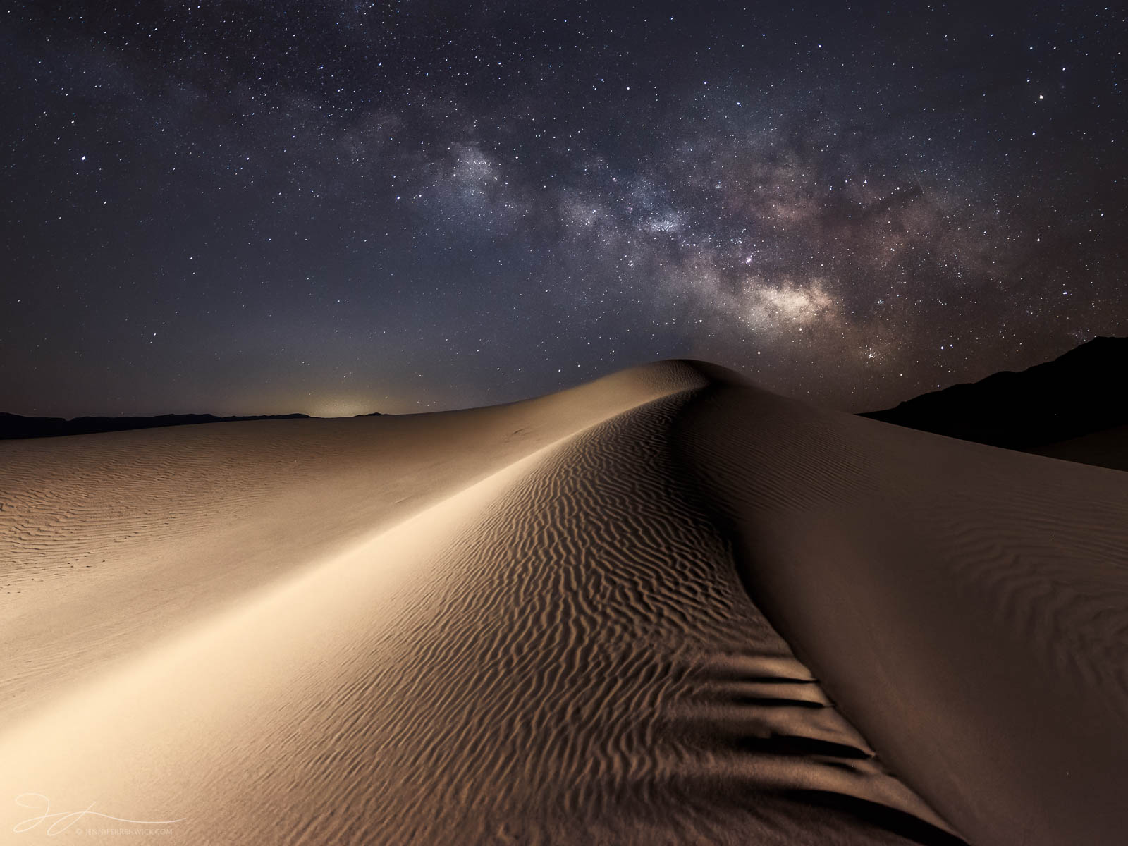 Sand and Stars The Milky Way rises above the Mesquite Dunes in Death Valley National Park.