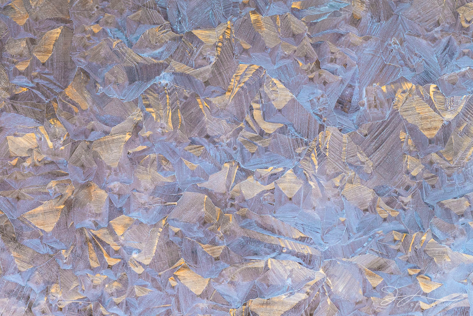 Crystallize Newly formed salt crystals showcase warm and cool tones during sunset.